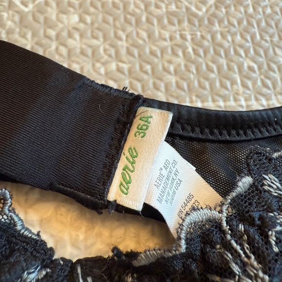 Aerie 36A Black Lace Trim Bra Lingerie - Picture 3 of 4
